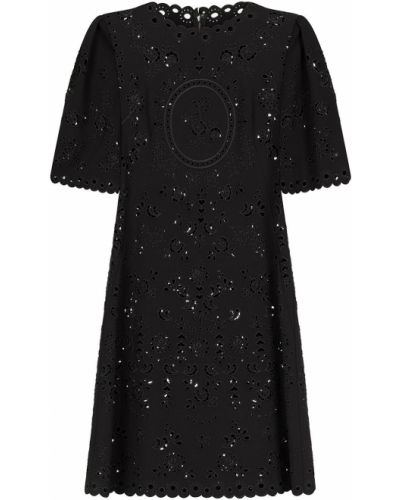 Mini obleka s cvetličnim vzorcem Dolce & Gabbana črna