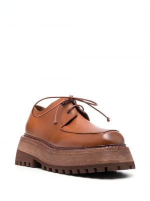 Nėriniuotos iš natūralios odos oksfordo batai su raišteliais Marsell ruda