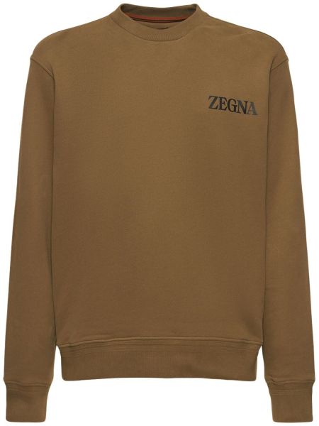 Sweatshirt aus baumwoll mit u-boot-ausschnitt Zegna