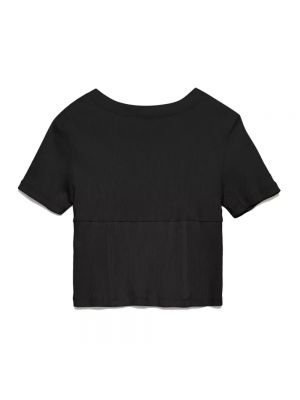 Koszulka bawełniana z nadrukiem koronkowa Hinnominate czarna