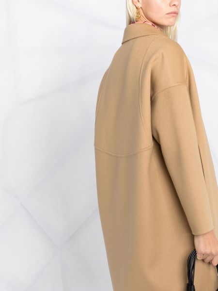 Płaszcz wełniany oversize Stella Mccartney brązowy