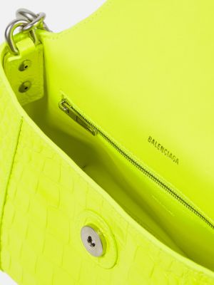 Kožená kabelka Balenciaga žltá