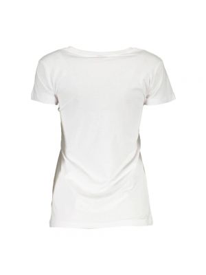 Koszulka slim fit bawełniana z nadrukiem Kappa biała