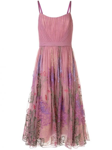 Trykt floral blusset kjole Marchesa Notte rosa