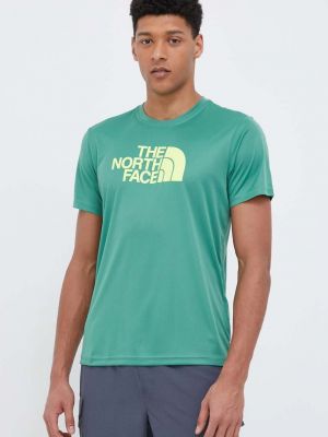 Тениска с дълъг ръкав с принт The North Face зелено