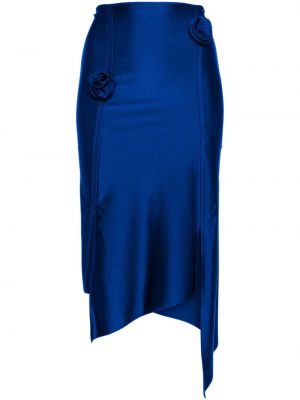 Ασύμμετρη φλοράλ midi φούστα Coperni μπλε
