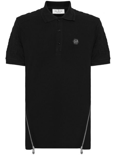 Poloshirt mit reißverschluss aus baumwoll Philipp Plein schwarz