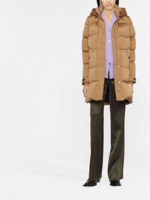 Dūnu jaka ar spalvām ar kapuci Woolrich brūns