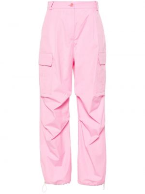 Cargo kalhoty s výšivkou Patrizia Pepe růžové