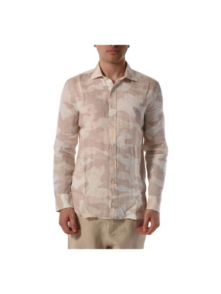 Hemd mit print mit camouflage-print 120% Lino beige
