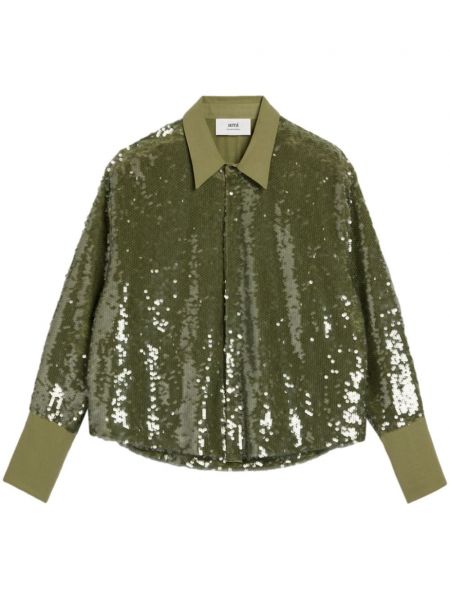 Šilkinė marškiniai Ami Paris žalia
