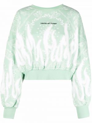 Sweatshirt med broderi Vision Of Super grön