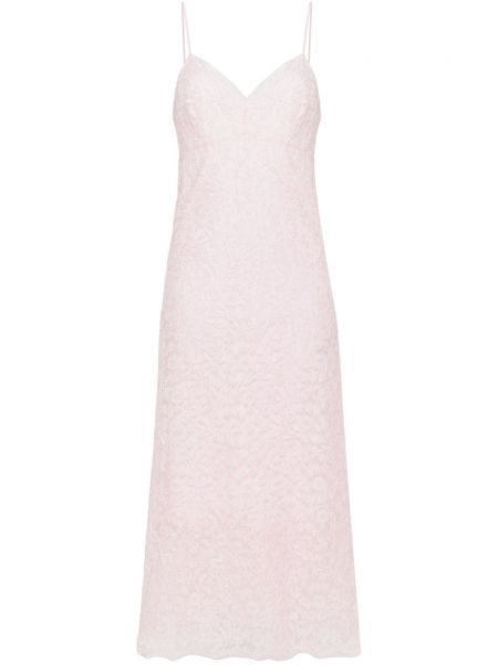 Μάξι φόρεμα με δαντέλα Ermanno Scervino ροζ