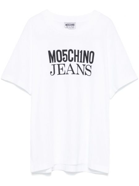 Baskılı tişört Moschino Jeans beyaz