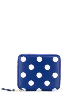 Portefeuille à pois Comme Des Garçons Wallet bleu