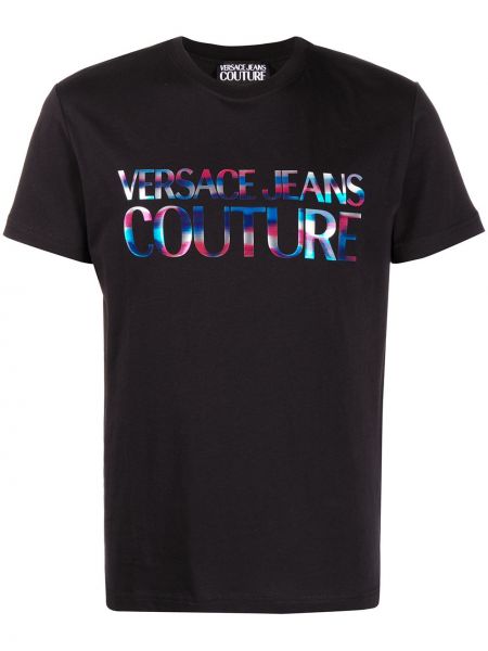 Camiseta de cuello redondo Versace Jeans Couture negro
