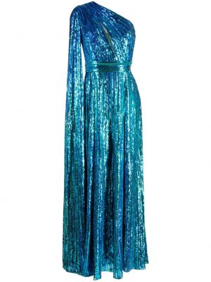 Sukienka koktajlowa z cekinami Elie Saab niebieska
