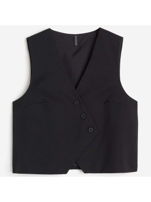 Асимметричный костюмный жилет H&m черный