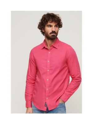 Chemise en coton avec manches longues Superdry rose