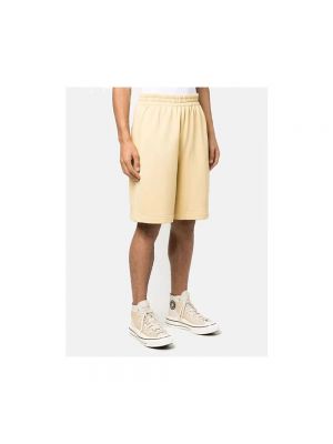 Pantalones cortos con bordado de algodón con bolsillos Isabel Marant amarillo