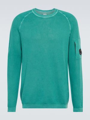 Maglione di cotone di cotone in crepe C.p. Company blu