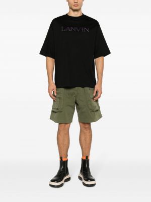 T-shirt en coton avec applique Lanvin noir