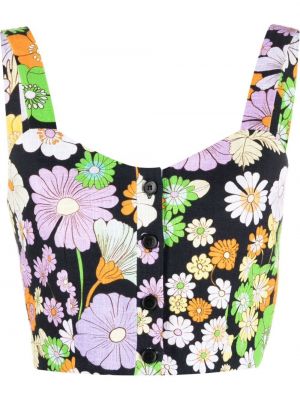 Trykt floral crop top Maje svart