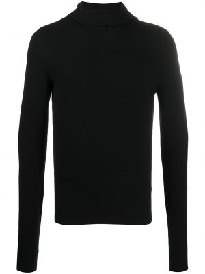 Jersey cuello alto de punto con cuello alto de tela jersey Bottega Veneta negro