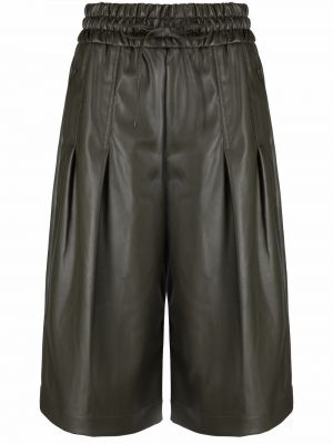Плисирани кожени широки панталони тип „марлен“ 3.1 Phillip Lim зелено