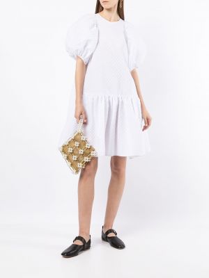 Mini suknele su balioninėmis rankovėmis Cecilie Bahnsen balta
