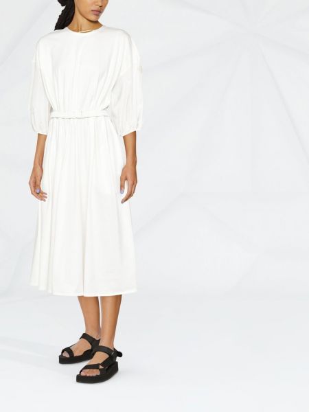 Sukienka midi bawełniana Moncler biała