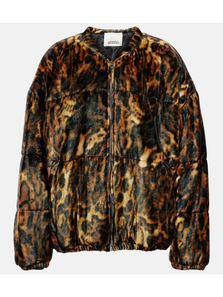 Leopard bomberjakke med print Isabel Marant brun