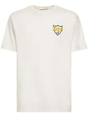 Памучна тениска с принт от джърси Htc Los Angeles бяло