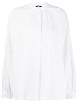 Карирана памучна блуза A.p.c. бяло