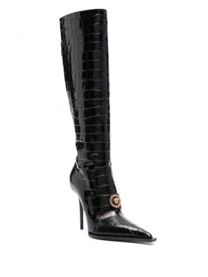 Leder stiefelette Versace schwarz