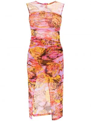 Μίντι φόρεμα με σχέδιο Pinko μωβ