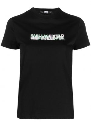 T-shirt ricamato Karl Lagerfeld nero