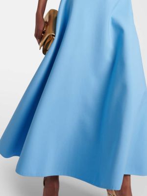Gyapjú hosszú ruha Oscar De La Renta kék