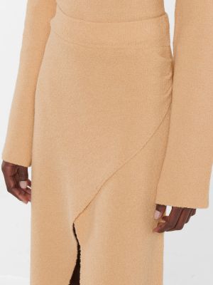 Jupe mi-longue en coton Nanushka beige