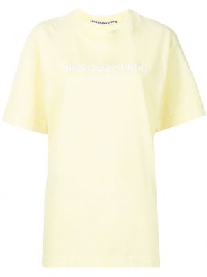 Camiseta con bordado Alexander Wang amarillo