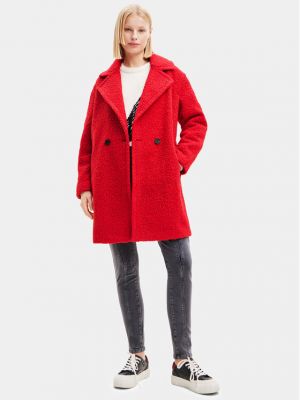 Priliehavý kabát Desigual červená