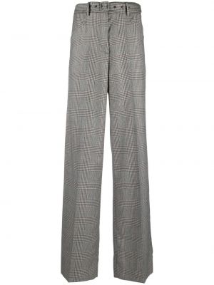Ravne hlače s karirastim vzorcem s potiskom Gabriela Hearst črna
