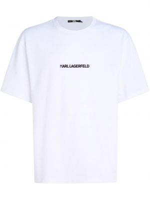 Bomuld t-shirt Karl Lagerfeld hvid