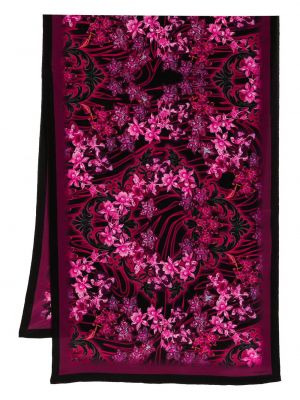 Květinový hedvábný šál s potiskem Versace růžový