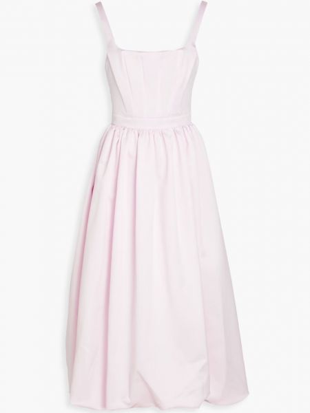 Розовое атласное платье миди Vivetta