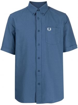 Βαμβακερό πουκάμισο με κέντημα Fred Perry μπλε