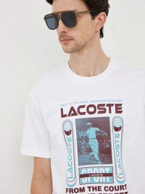 Pamut póló Lacoste fehér