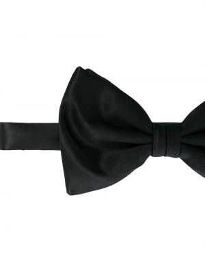 Satynowy krawat z kokardką Brioni czarny