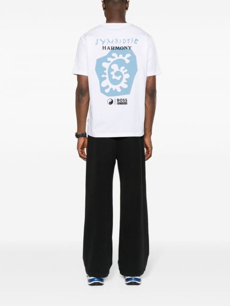 T-shirt aus baumwoll mit print Boss weiß