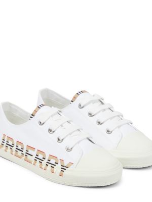 Bomuld sneakers for piger Burberry Kids hvid